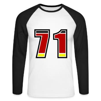 71 Numéro Allemagne Jersey - T-shirt baseball manches longues Homme - blanc/noir - Devant - Nik (191cm)