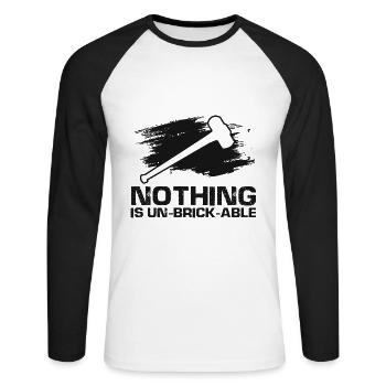 Démolition et rénovation de maisons - T-shirt baseball manches longues Homme - blanc/noir - Devant - Nik (191cm)