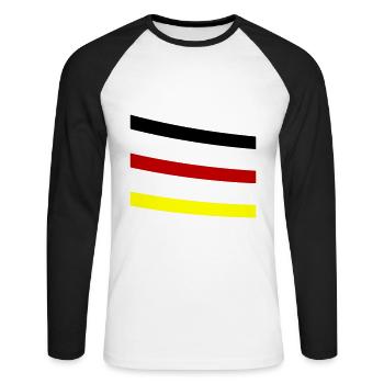 Germany Line - Unisex Long Sleeve Baseball T-Shirt - white/black - Front - Nik (191cm)