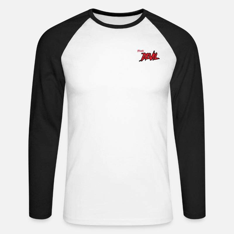 Blxck Devil - Unisex Baseballshirt langarm - Weiß/Schwarz