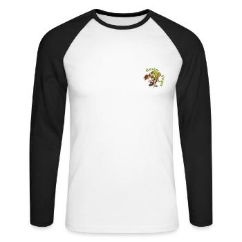 Pettersson & Findus Bester Papa Design - Unisex Baseballshirt langarm - Weiß/Schwarz - Vorne - Nik (191cm)