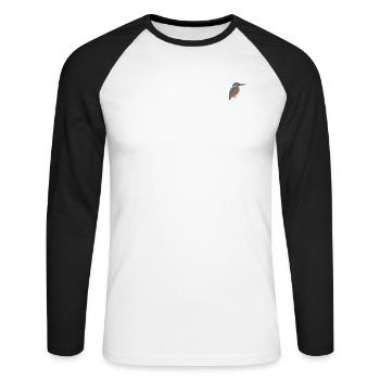 Oiseau de glace - T-shirt baseball manches longues Homme - blanc/noir - Devant - Nik (191cm)