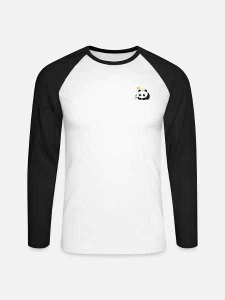 Marko der Panda: Niedlichkeit entfesselt - Unisex Baseballshirt langarm - Weiß/Schwarz
