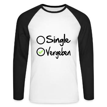Ehefrau Ehemann Vergeben Verheiratet besetzt - Unisex Baseballshirt langarm - Weiß/Schwarz - Vorne - Nik (191cm)