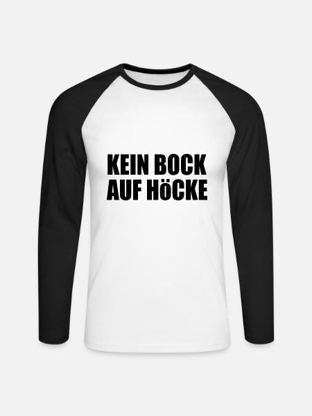 kein bock auf höcke - Unisex Baseballshirt langarm - Weiß/Schwarz