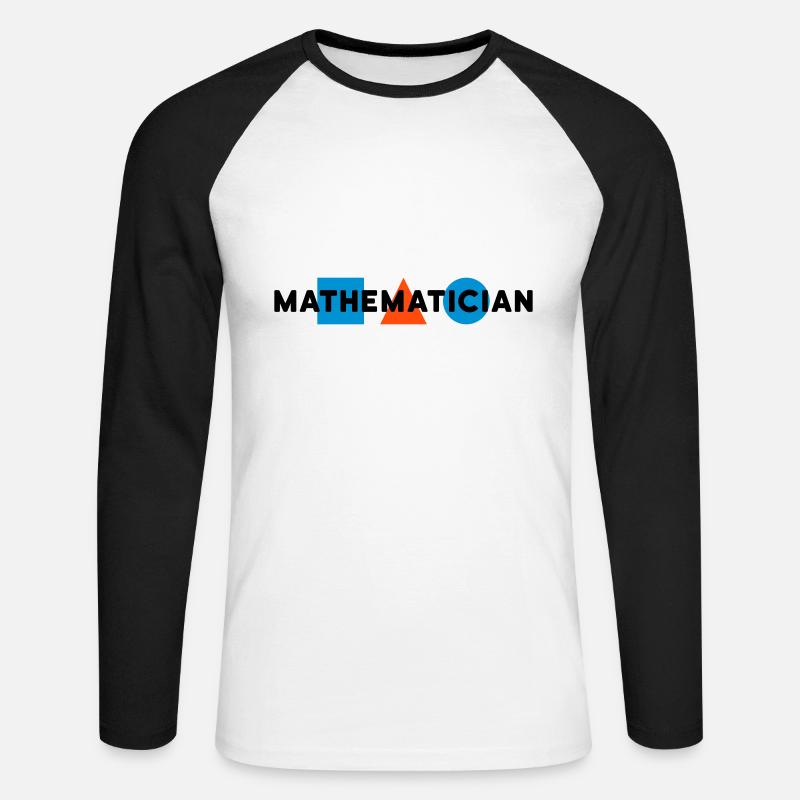 Mathematician (square, triangle, circle) - Unisex Long Sleeve Baseball T-Shirt - white/black