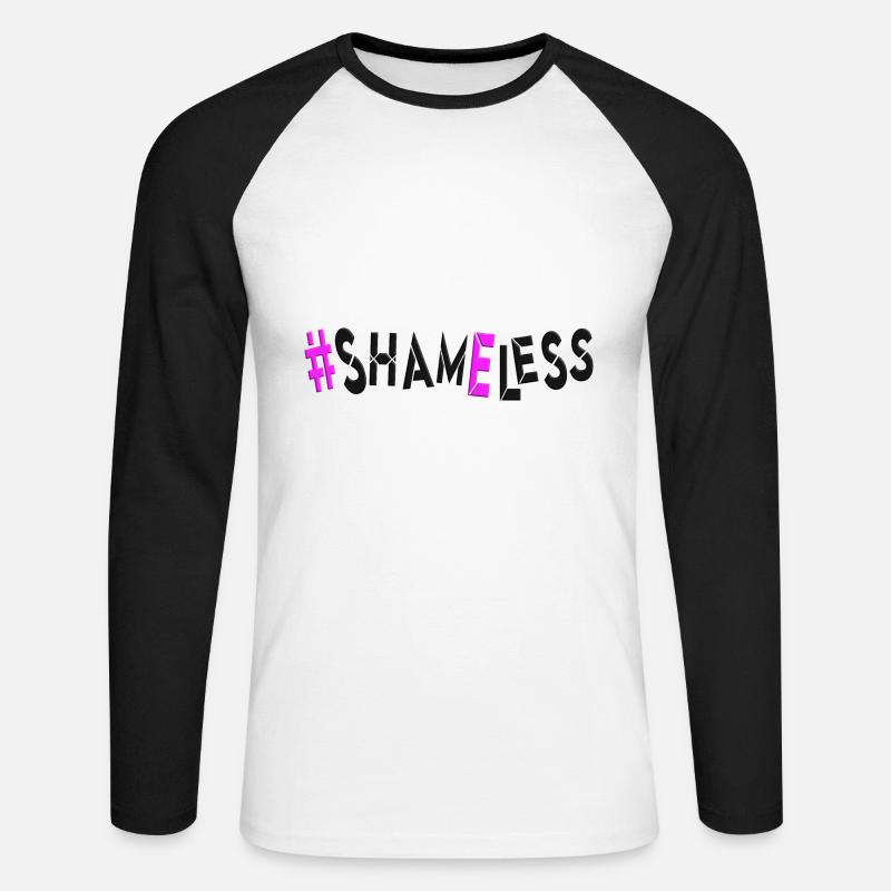 #shameless flagrant unabashed barefaced - Unisex Baseballshirt langarm - Weiß/Schwarz