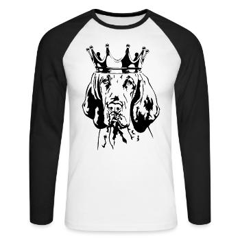 Bracco Italiano Krone Dog Dogs Wilsigns - Unisex Long Sleeve Baseball T-Shirt - white/black - Front - Nik (191cm)