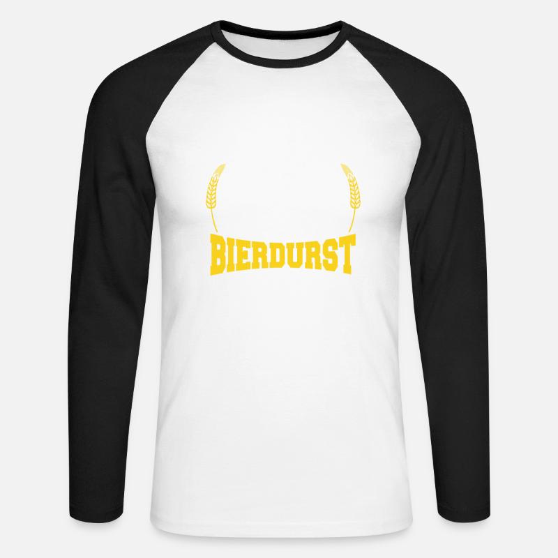 Bierdurst - Unisex Baseballshirt langarm - Weiß/Schwarz