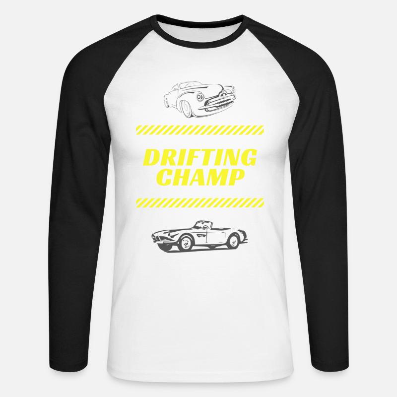Drifting Champ - Unisex Baseballshirt langarm - Weiß/Schwarz