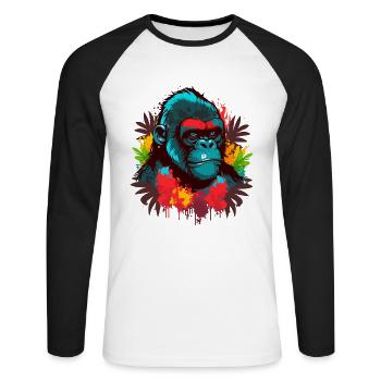 Rainy Day Gripe - Unisex Baseballshirt langarm - Weiß/Schwarz - Vorne - Nik (191cm)
