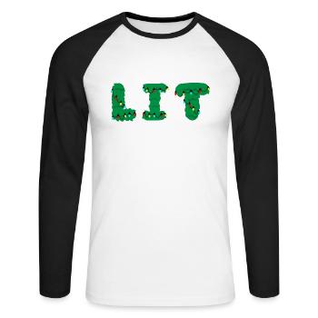 LIT. Advent-Design mit Statement. - Unisex Baseballshirt langarm - Weiß/Schwarz - Vorne - Nik (191cm)