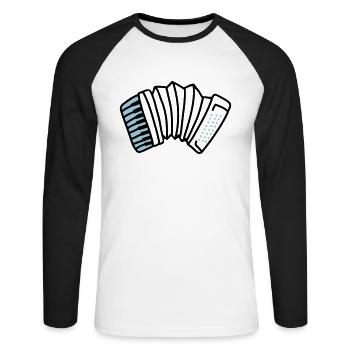 accordion - Unisex Long Sleeve Baseball T-Shirt - white/black - Front - Nik (191cm)