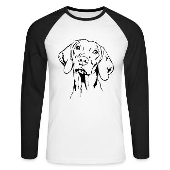 MAGYAR VIZSLA Portrait of Wilsigns Jagdhund Jagdhund - Unisex Long Sleeve Baseball T-Shirt - white/black - Front - Nik (191cm)