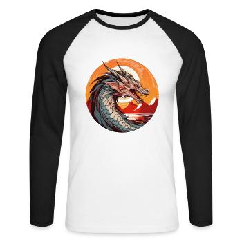 Dragon - Unisex Long Sleeve Baseball T-Shirt - white/black - Front - Nik (191cm)