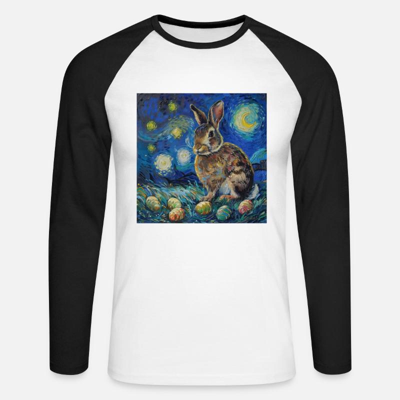 Easter Bunny, Easter, Bunny - Unisex Long Sleeve Baseball T-Shirt - white/black