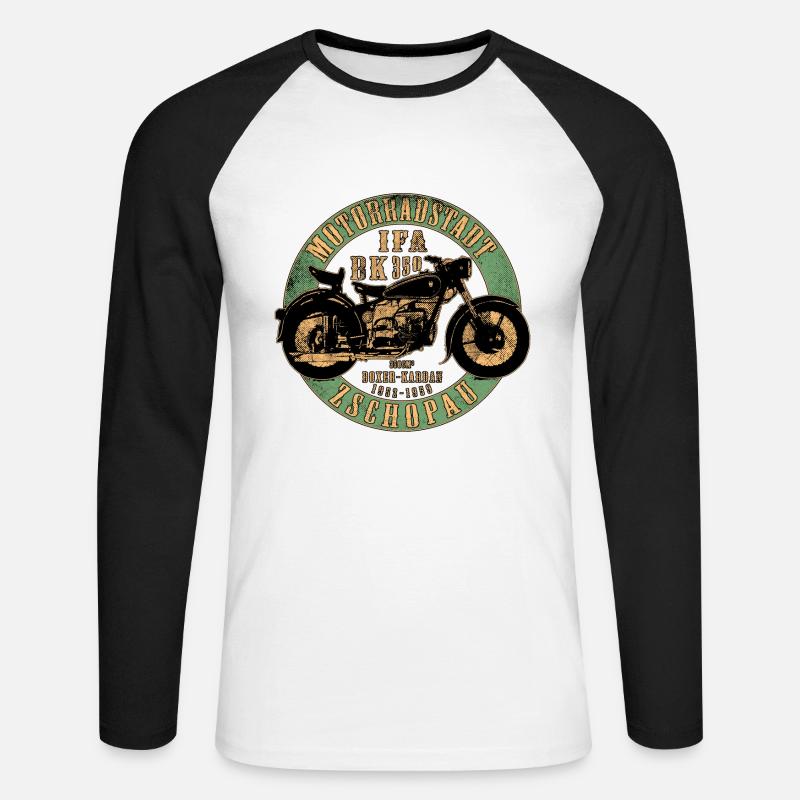 IFA BK 350 - Unisex Baseballshirt langarm - Weiß/Schwarz