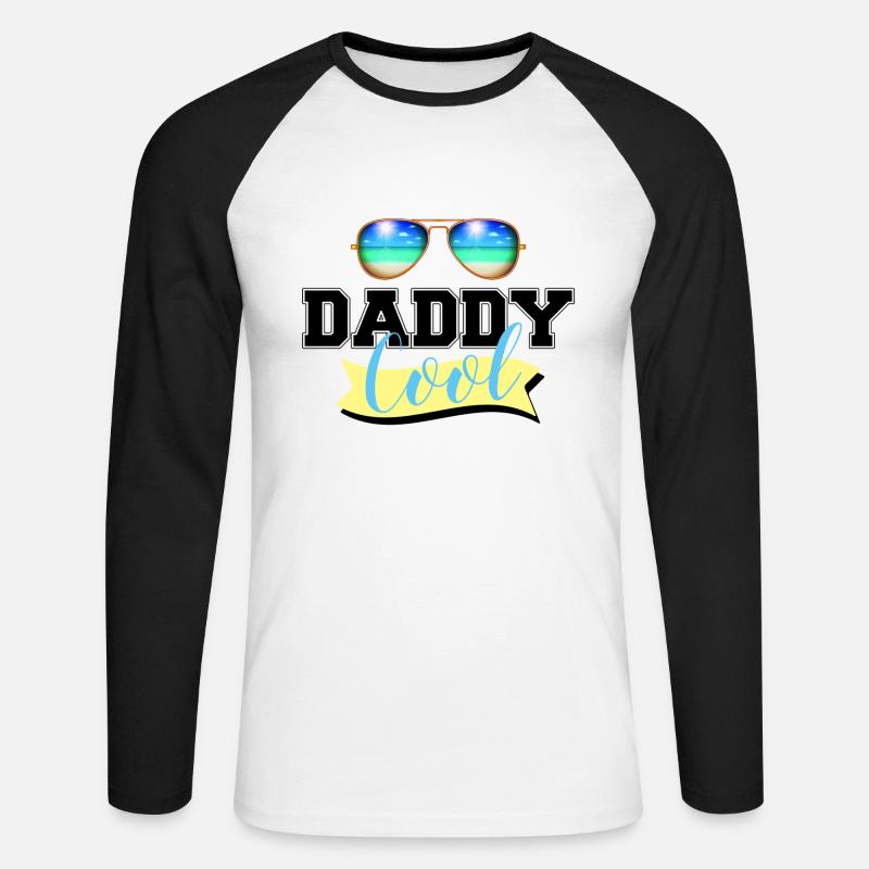 DADDY COOL - COOL DADDY - Unisex Baseballshirt langarm - Weiß/Schwarz