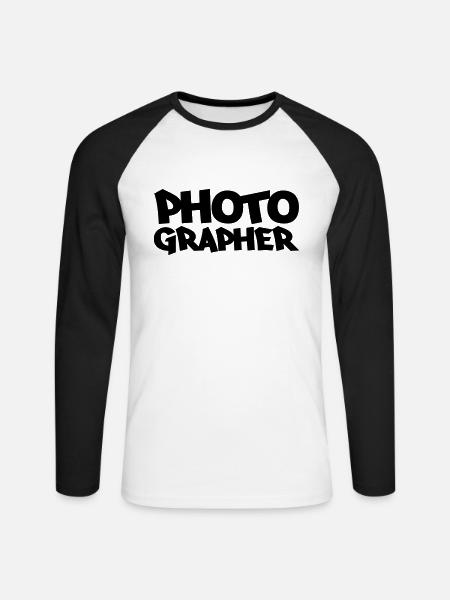 Photographer - Unisex Baseballshirt langarm - Weiß/Schwarz
