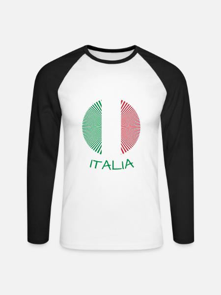 Italia italia - Unisex Baseballshirt langarm - Weiß/Schwarz