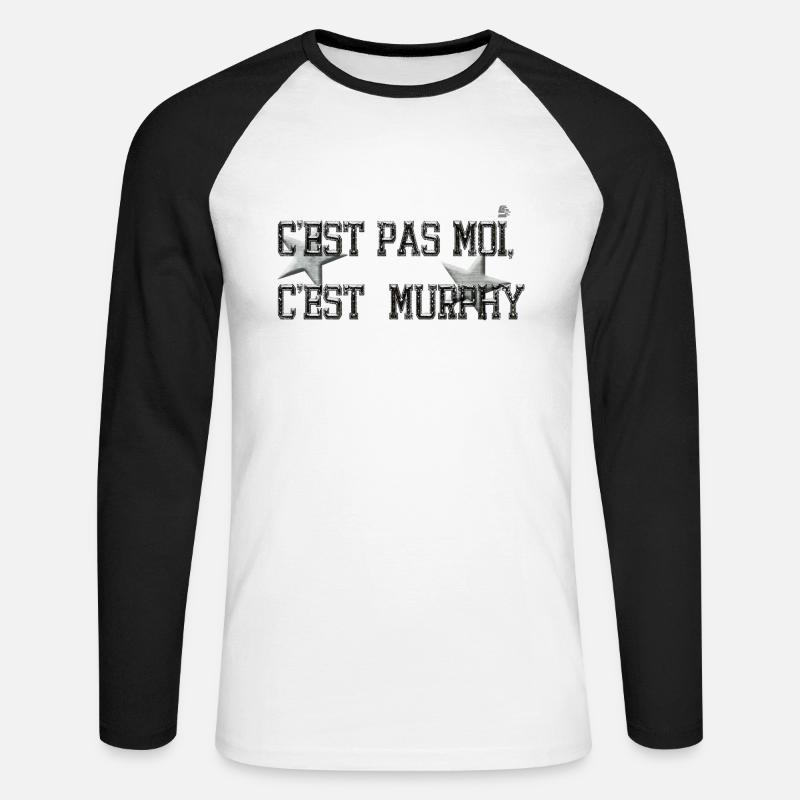 c nicht c me est_ Murphy von Custom - Unisex Baseballshirt langarm - Weiß/Schwarz