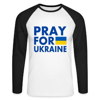 Ukraine - Unisex Long Sleeve Baseball T-Shirt - white/black - Front - Nik (191cm)