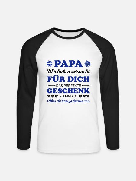 Perfect gift for dad - Unisex Long Sleeve Baseball T-Shirt - white/black