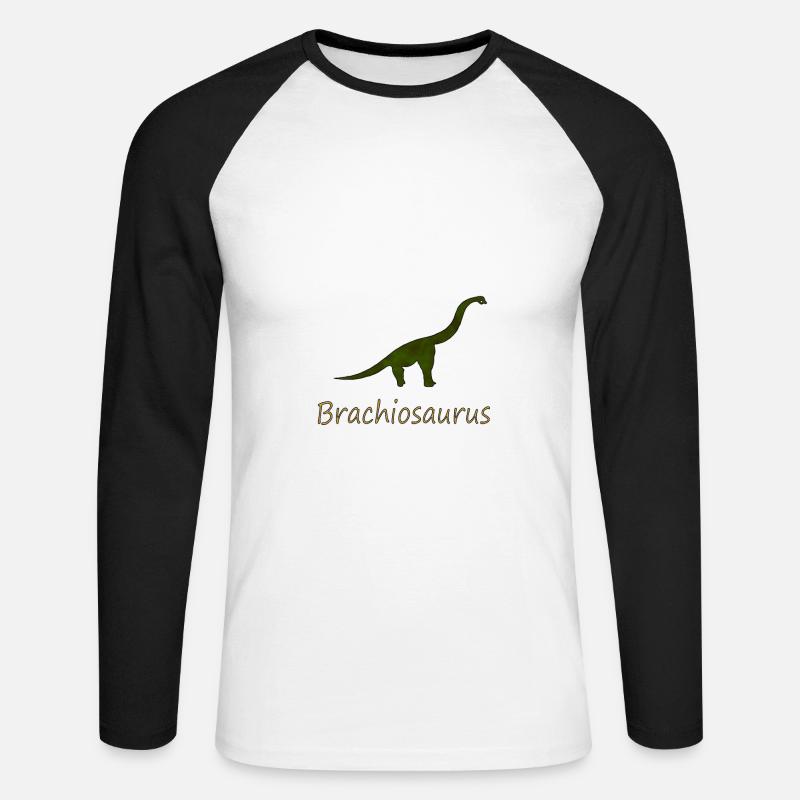 Brachiosaurus - Unisex Baseballshirt langarm - Weiß/Schwarz