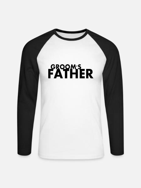 Grooms father - Unisex Baseballshirt langarm - Weiß/Schwarz