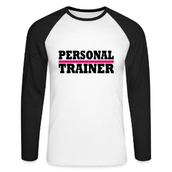 Personal trainer - Unisex Long Sleeve Baseball T-Shirt - white/black - Front - Nik (191cm)