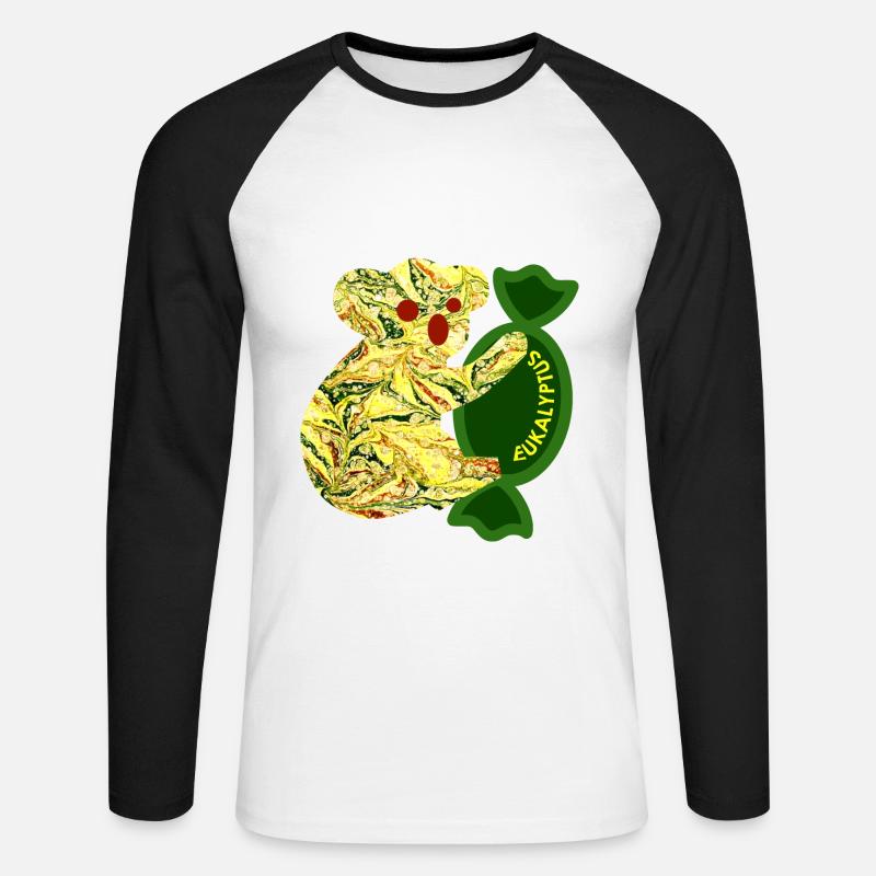 koala e 277 - Unisex Baseballshirt langarm - Weiß/Schwarz