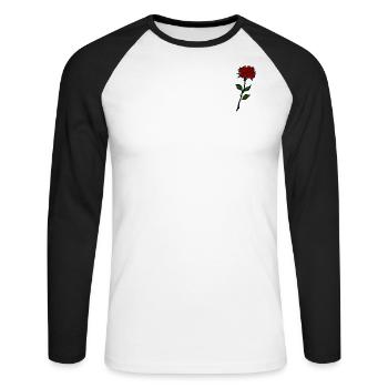 Rose - Unisex Baseballshirt langarm - Weiß/Schwarz - Vorne - Nik (191cm)