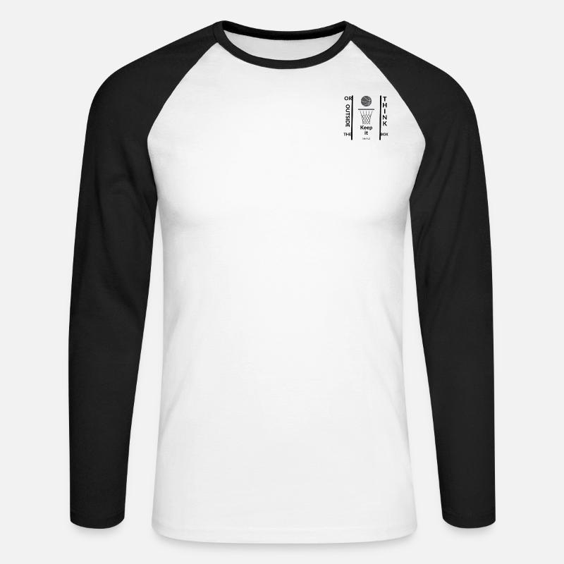Keep it Simple - Unisex Baseballshirt langarm - Weiß/Schwarz