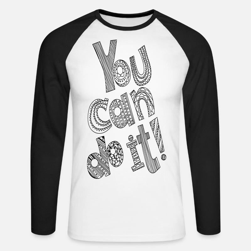 Sie können es tun - Unisex Baseballshirt langarm - Weiß/Schwarz