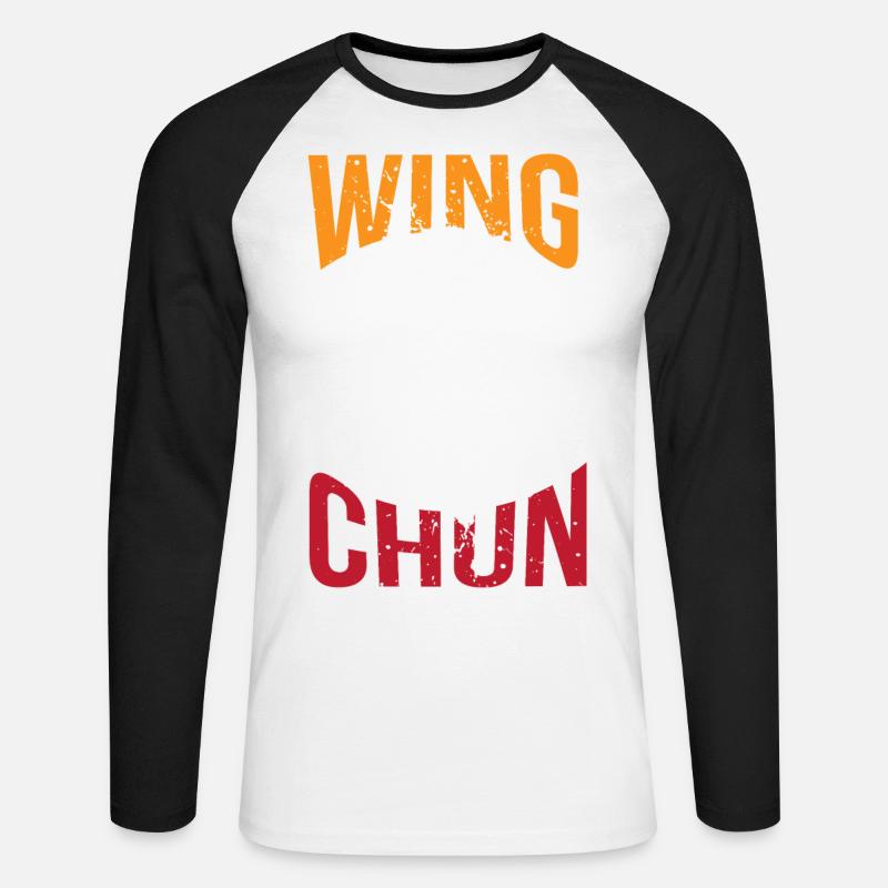 Wingtsun Wing chun - Unisex Baseballshirt langarm - Weiß/Schwarz