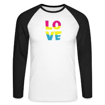 pansexual LGBT pansexual love gift - Unisex Long Sleeve Baseball T-Shirt - white/black - Front - Nik (191cm)