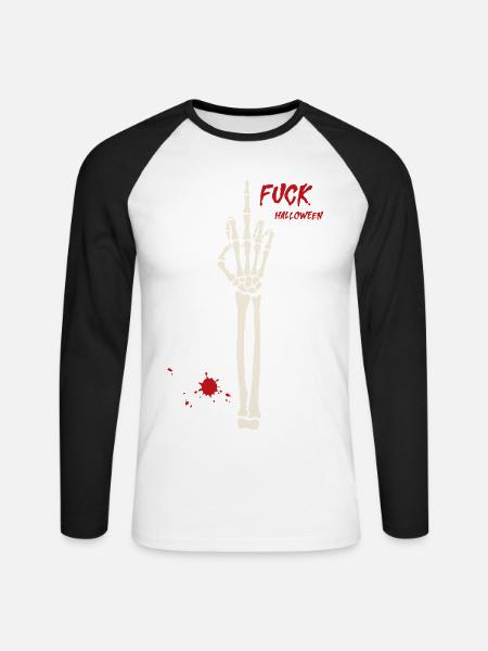 Halloween - Unisex Baseballshirt langarm - Weiß/Schwarz