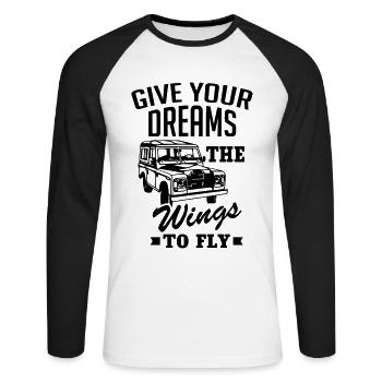 Landy Dreams - Unisex Long Sleeve Baseball T-Shirt - white/black - Front - Nik (191cm)