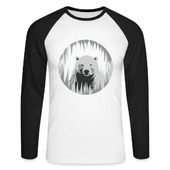 Polar bear - Unisex Long Sleeve Baseball T-Shirt - white/black - Front - Nik (191cm)