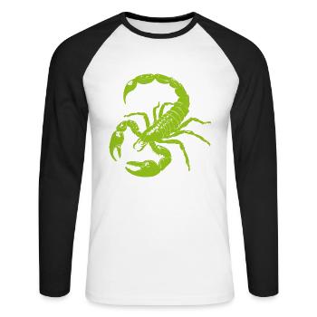 Scorpion, animal, cadeau - T-shirt baseball manches longues Homme - blanc/noir - Devant - Nik (191cm)