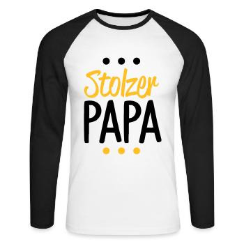 papa - Unisex Baseballshirt langarm - Weiß/Schwarz - Vorne - Nik (191cm)