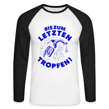 To the Last Drop — Blue - Unisex Long Sleeve Baseball T-Shirt - white/black - Front - Nik (191cm)