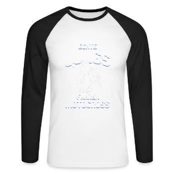 Motocross Enduro Motorrad Freestyle Extrem Sport - Unisex Baseballshirt langarm - Weiß/Schwarz - Vorne - Nik (191cm)