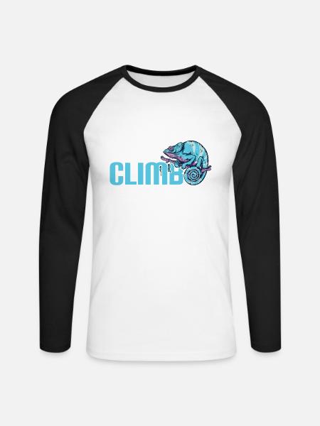 Bouldern, Klettern Freiklettern Kletterhalle - Unisex Baseballshirt langarm - Weiß/Schwarz