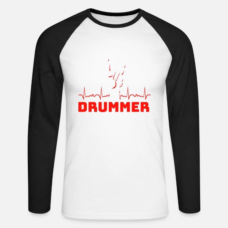 Drummers Drummers Drummers Drummers - Unisex Long Sleeve Baseball T-Shirt - white/black