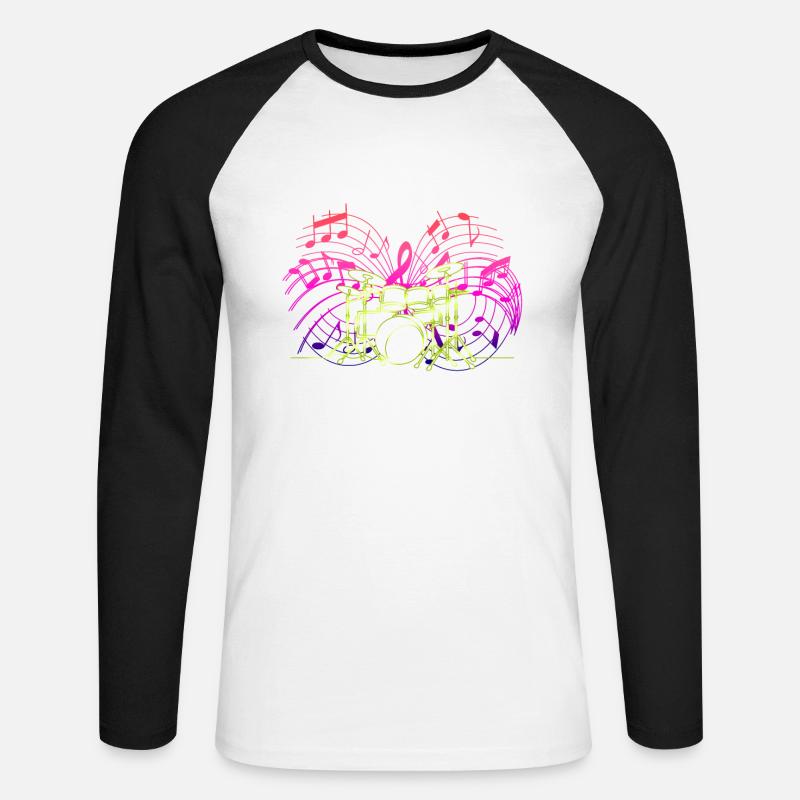 Drums Drummers Drummers - Unisex Long Sleeve Baseball T-Shirt - white/black
