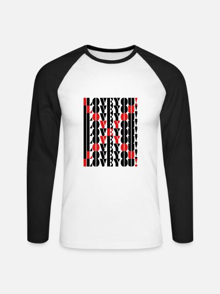 i love you - Unisex Baseballshirt langarm - Weiß/Schwarz