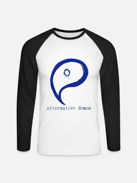 alternative demon - Unisex Long Sleeve Baseball T-Shirt - white/black