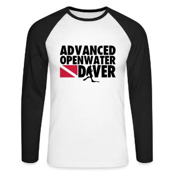 advanced open water diver - Unisex Long Sleeve Baseball T-Shirt - white/black - Front - Nik (191cm)