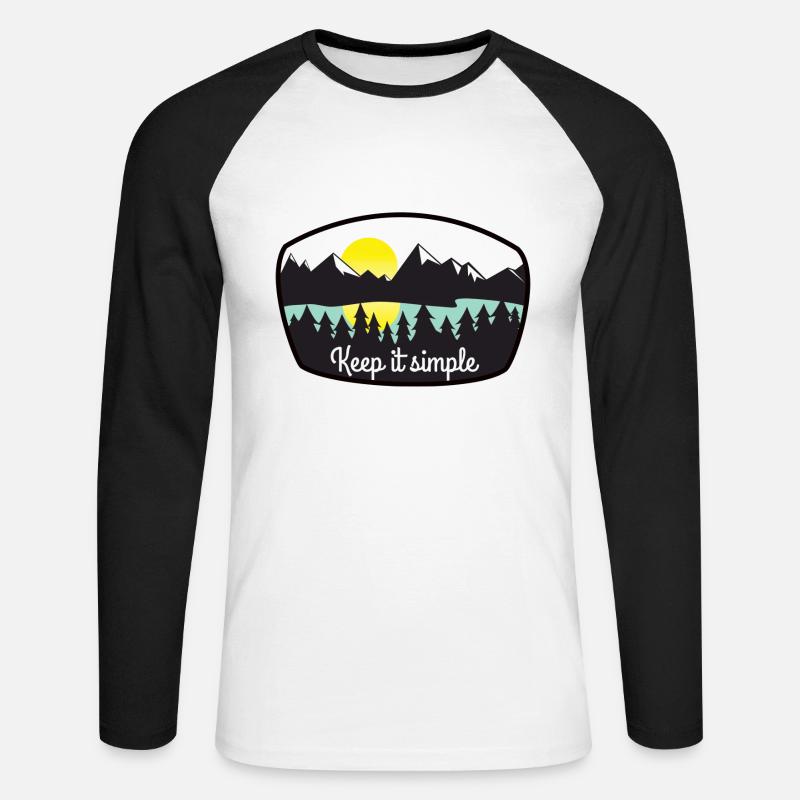 Keep it simple - Unisex Baseballshirt langarm - Weiß/Schwarz